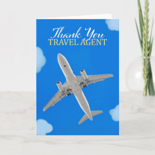 Tack Travel Agent Commercial Airplan Photo Helgkort