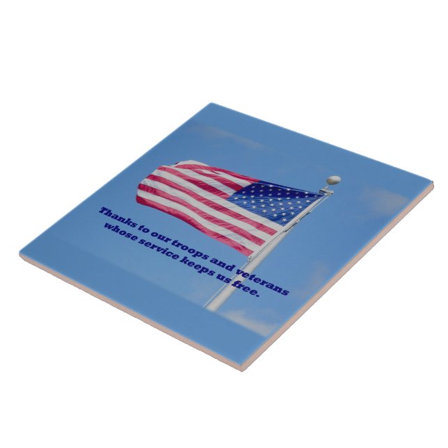 Tack Troops American Flagga Kakelplatta (Sidan)
