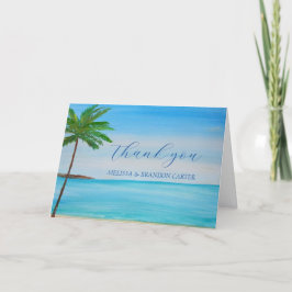 Tack, Tropical Beach Coastal Summer Bröllop Tack Kort