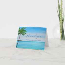 Tack, Tropical Beach Coastal Summer Bröllop Tack Kort
