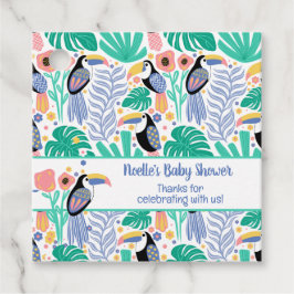 Tack Tropical Toucan Bird Baby Gåvor Etiketter