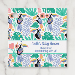 Tack Tropical Toucan Bird Baby Gåvor Etiketter