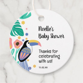 Tack Tropical Toucan Bird Baby Shower Gåvor Etiketter