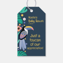 Tack Tropical Toucan Bird Baby Shower Presentetikett