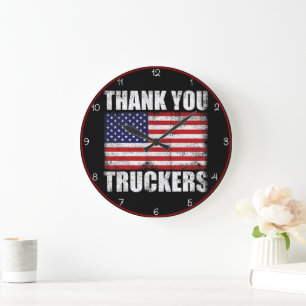 Tack Truckers American Flagga Stor Klocka