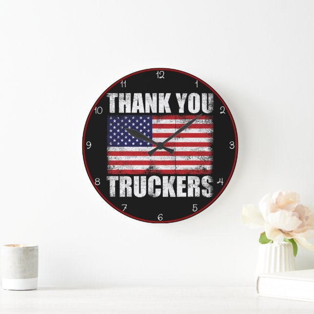 Tack Truckers American Flagga Stor Klocka (Hem)