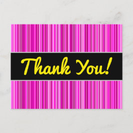 Tack + Tunn Magenta och Rosa Rand Mönster Vykort