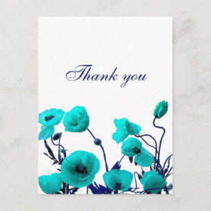 Tack Turcos Blue Poppy Blommigt Art Anpassningsbar Vykort