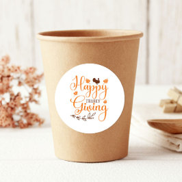 Tack Turkiet Happy thanksgiving! Runt Klistermärke