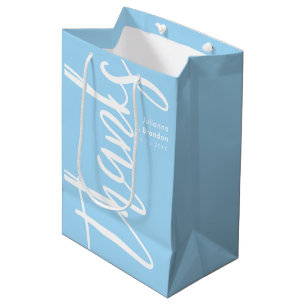 Tack Typografi Baby blue och vit