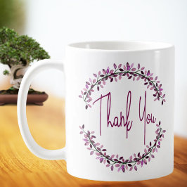 Tack Typografi Enkel Chic Bladkrans Kaffemugg