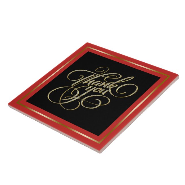 Tack Typography Black & Red Ram Kakelplatta (Sidan)
