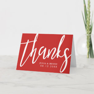 Tack, Typography Scarlet Red Tack Kort