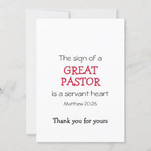 Tack, UNDERBAR PASTOR SERVANT HEART Modern