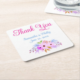 Tack underlägg bröllopsgåva papper kvadrat