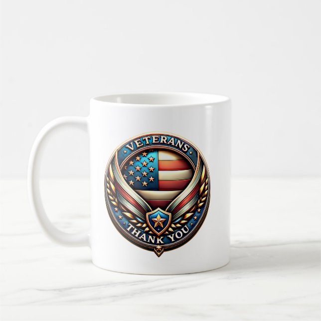 Tack US Veteran Appreciation  Kaffemugg (Vänster)