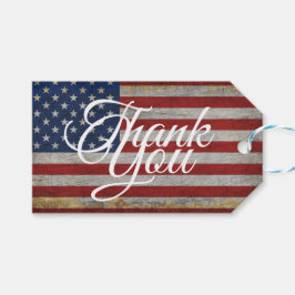 Tack USA Flagga 4:e Juli Amerika Presentetikett