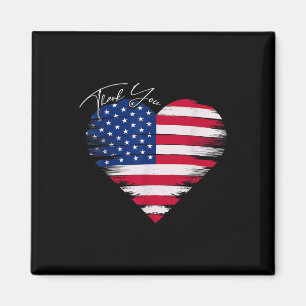 Tack USA flagga Heart American Patriotic Memori Magnet