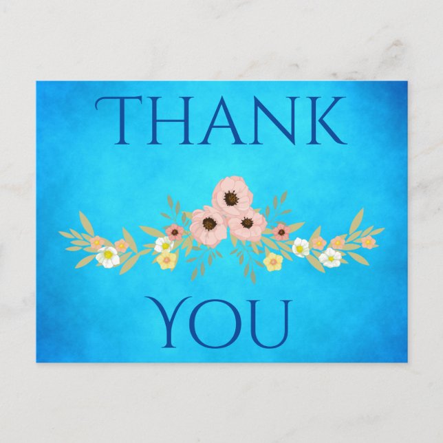 Tack, vackra blått vykort (Framsida)