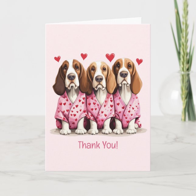 Tack Valentines day Basset Hound Hundar (Framsida)