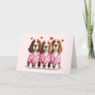 Tack Valentines day Basset Hound Hundar Kort