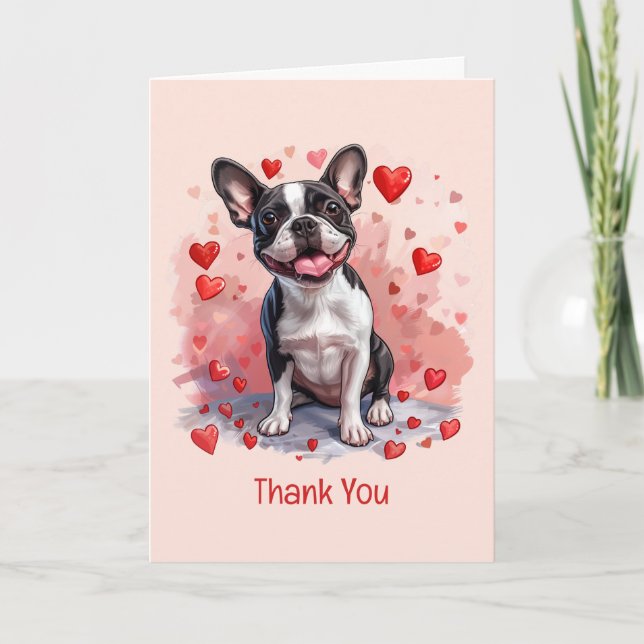 Tack Valentines day Boston Terrier Hund (Framsida)