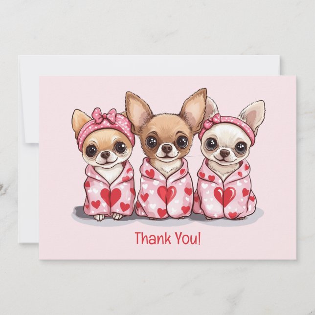 Tack Valentines day Chihuahua Hundar Kort (Framsida)