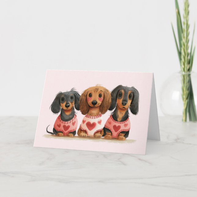 Tack Valentines day Dachshund Hundar (Framsida)