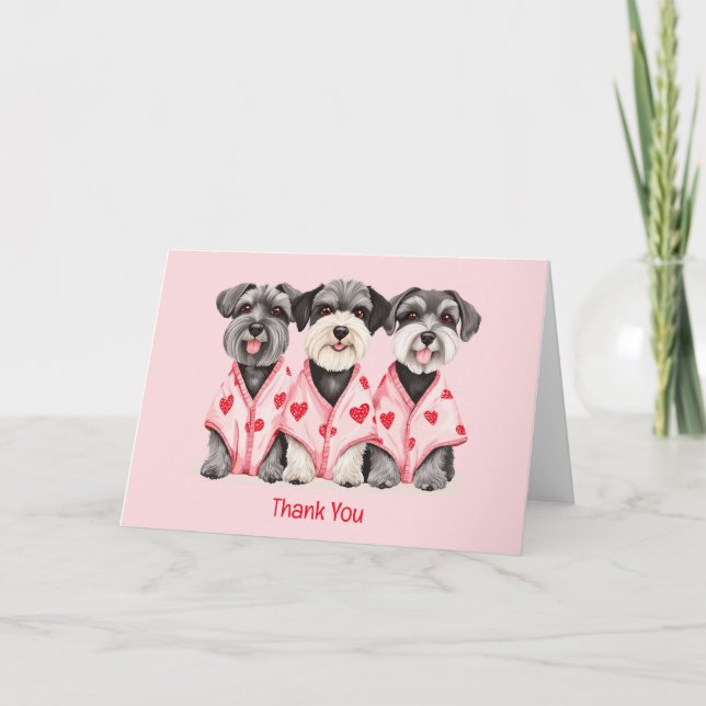 Tack Valentines day Schnauzer Hundar Kort (Framsida)