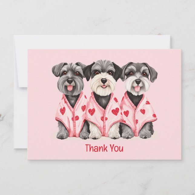 Tack Valentines day Schnauzer Hundar Kort (Framsida)