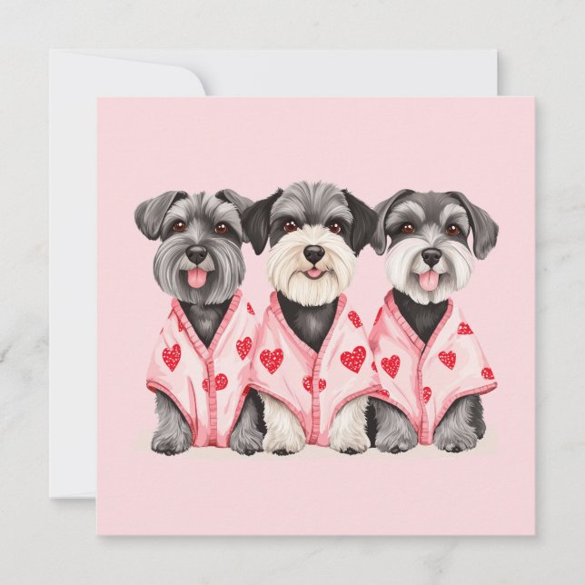 Tack Valentines day Schnauzer Hundar Kort (Framsida)