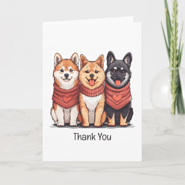 Tack Valentines day Shiba Inu Hundar Kort (Framsida)