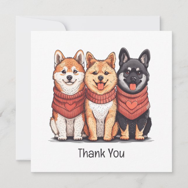 Tack Valentines day Shiba Inu Hundar Kort (Framsida)
