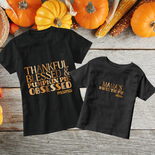 Tack, välsignad och pumpkin Paj besatt Mamma T Shirt