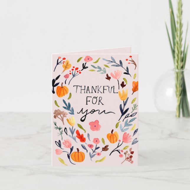 Tack Vänskap Thanksgiving Card Helgkort (Framsida)