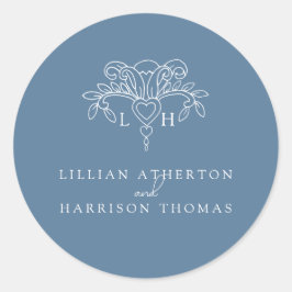 Tack, vår fleur de lis bröllop! runt klistermärke