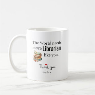 Tack Värd Bibliotekarie — Anpassad Namn Kaffe Mugg