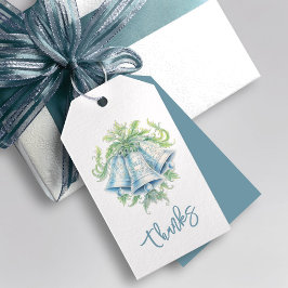 Tack vare bröllop klockor och bladvattenfärg, tack presentetikett