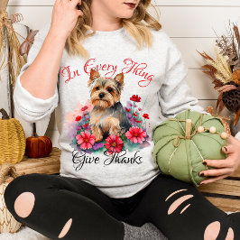 Tack vare den unika Blommigten Yorkie i Sak Ge T Shirt