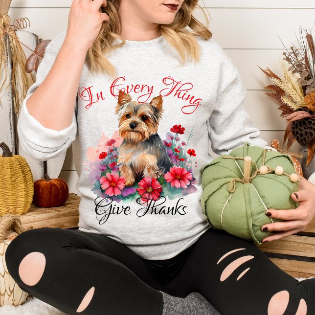 Tack vare den unika Blommigten Yorkie i Sak Ge T Shirt (Skapare uppladdad)