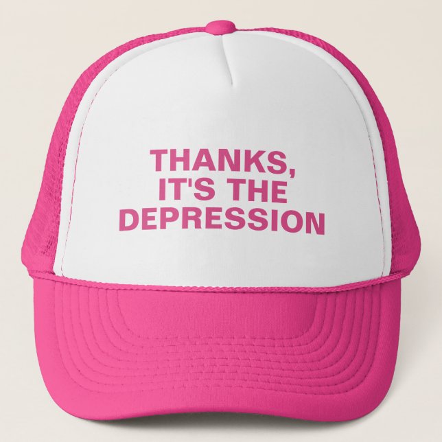 Tack vare Depression Rosa Sarcastic Slogan Keps (Framsida)