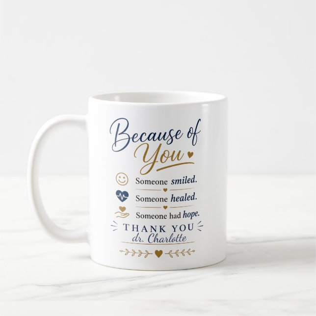 Tack vare dig Doktorspresent Kaffemugg (Vänster)