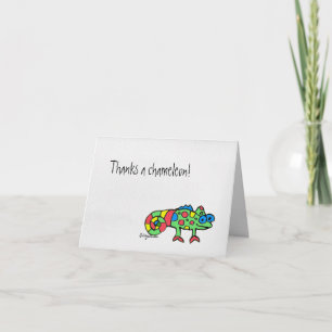 Tack vare ett Chameleon Tackkort-kort Kort