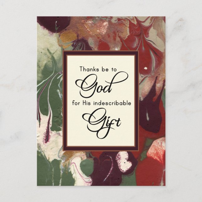 Tack vare Gud för Hans Julgåva  Vykort (Framsida)