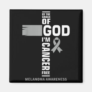 Tack vare Guds nåd är jag melanomcanceröverlevare Magnet