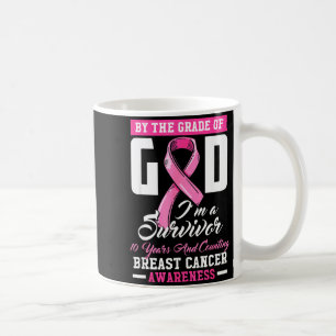 Tack vare Guds nåd överlevare 10 år bröstcancer Kaffemugg