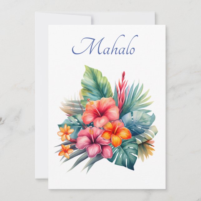 Tack vare hawaiiska kort (Mahalo elaks tack) (Framsida)