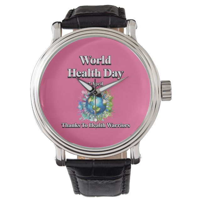 Tack vare Health Warriors. Världshälsodagen Armbandsur (Framsida)