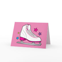 Tack vare Ice Skating Coach Card med Rosa Skate
