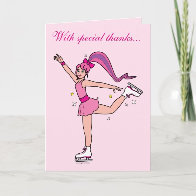 Tack vare Ice Skating Coach-kortet Kort (Framsida)